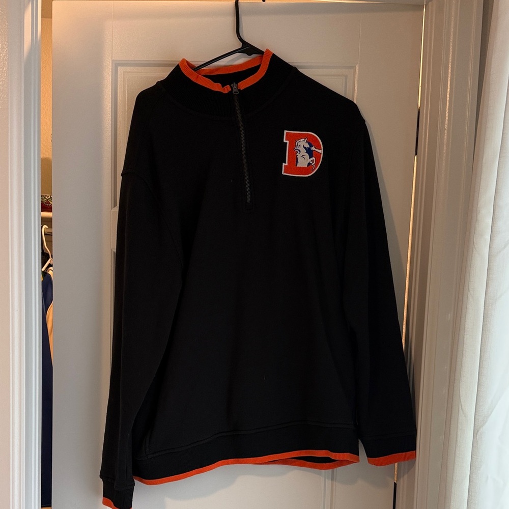 Black and Orange Denver Broncos Quarter Zip